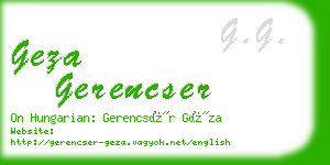 geza gerencser business card